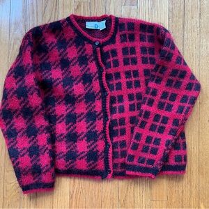 Vintage Mohair Plaid Cardigan